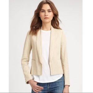 Vince Cropped Linen Blend Blazer